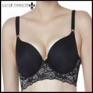 NEW! 36C Lily Of France Lace Push Up Bra
